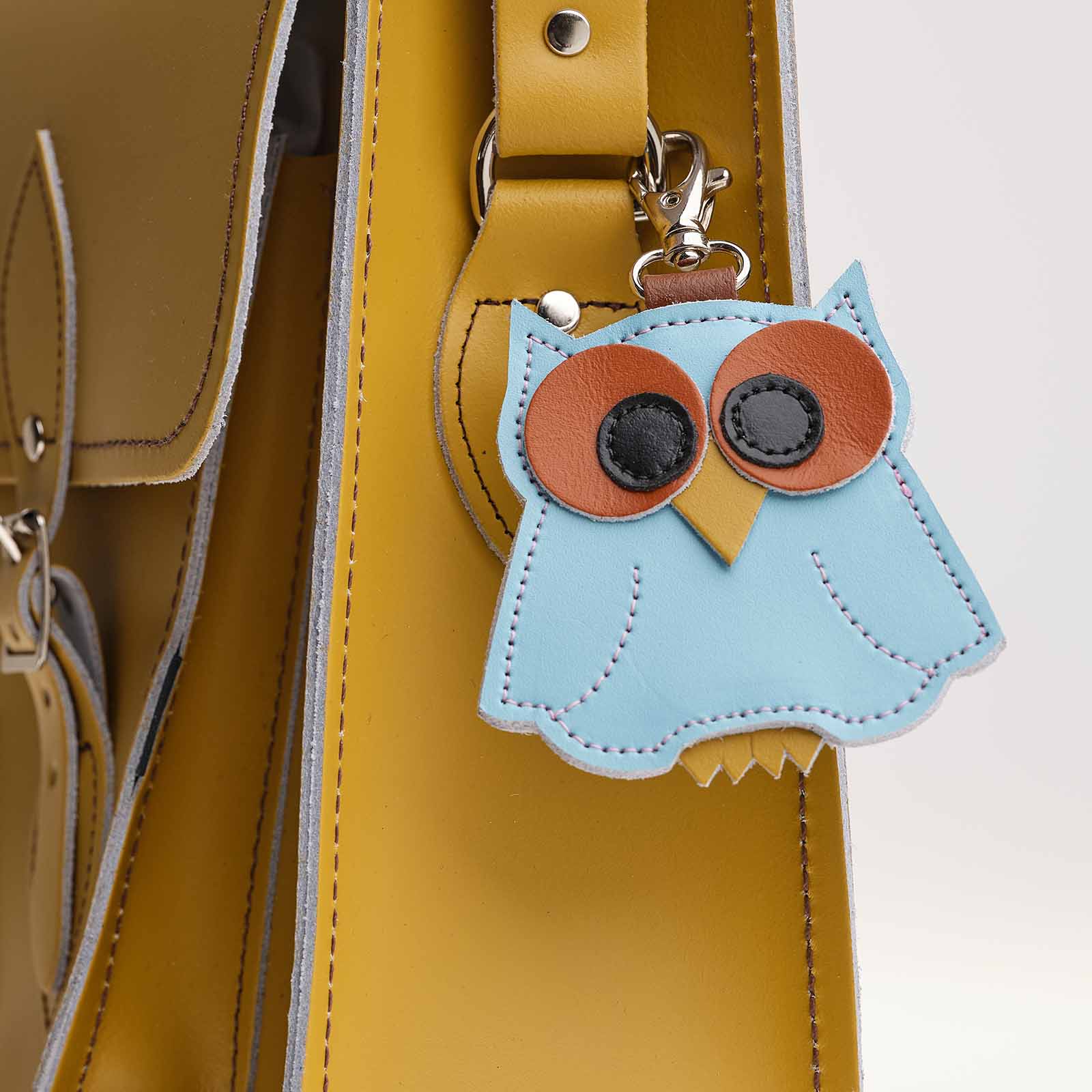 Zatchels Union Jack Owl Leather Bag Charm