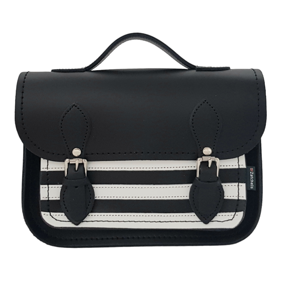 Black and white striped handbag best sale