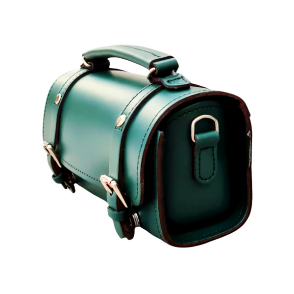 Handmade Leather Bowler Bag - Teal