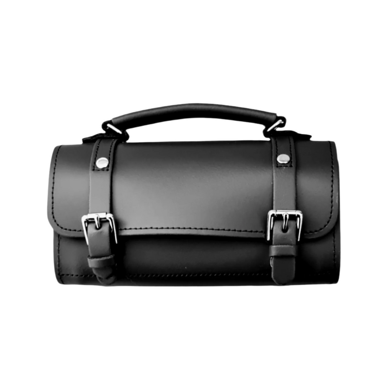 Handmade Leather Bowler Bag - Black