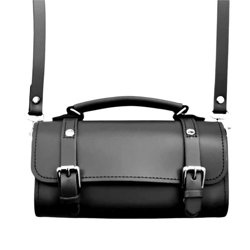 Handmade Leather Bowler Bag - Black