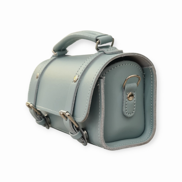 Handmade Leather Bowler Bag - Sea Green