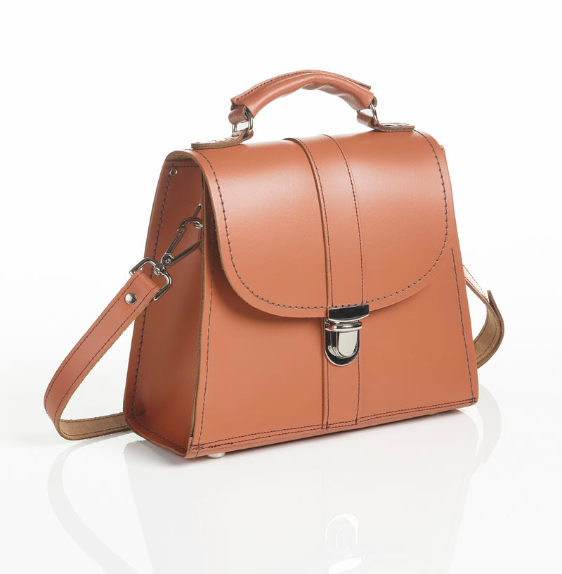 Women's Brown Handmade Leather Cross Body Bag - Burnt Orange | One Size | Zatchels