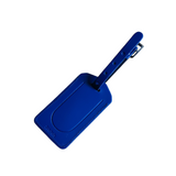 Leather Luggage Tag - Blue & White - Scotland