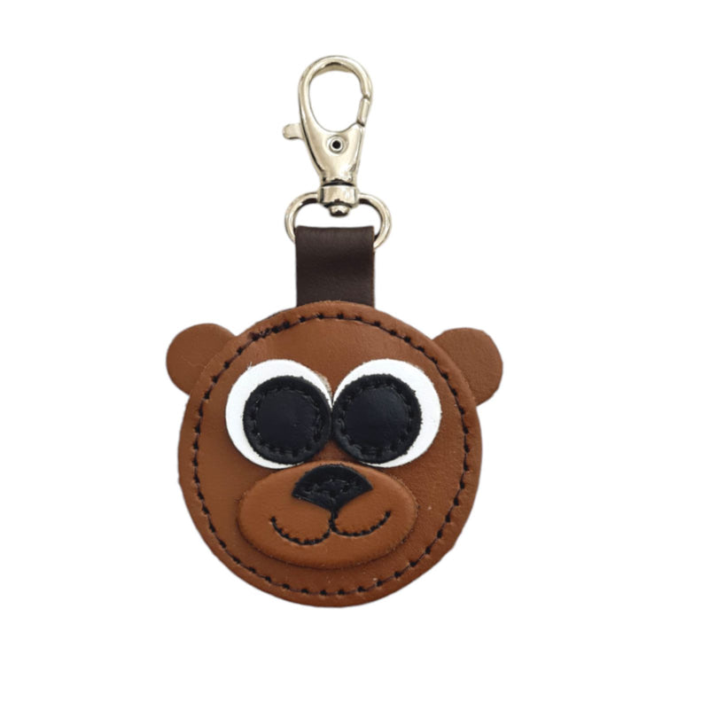 Brown Bear Handmade Leather Bag Charm