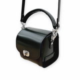 Bauble Handmade High Shine Leather Handbag - Black