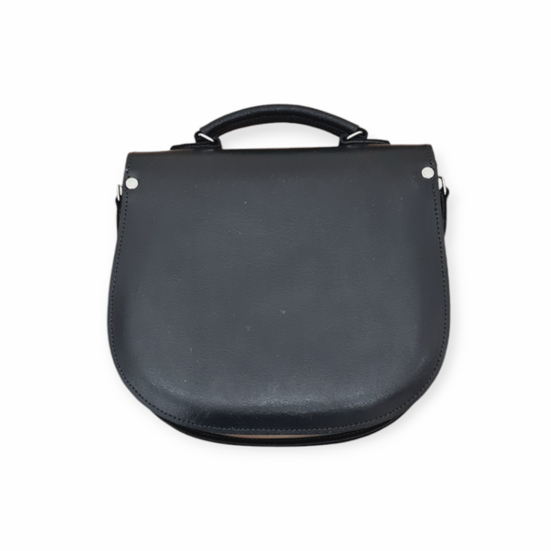 Handmade Tannery Leather Saddle Bag - Black