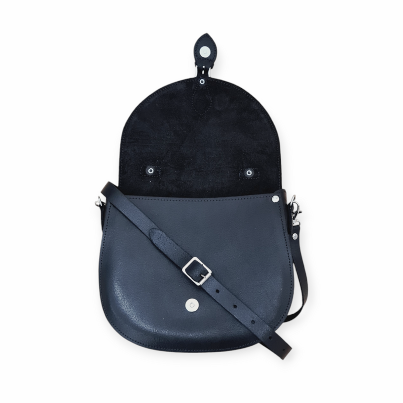 Handmade Tannery Leather Saddle Bag - Black