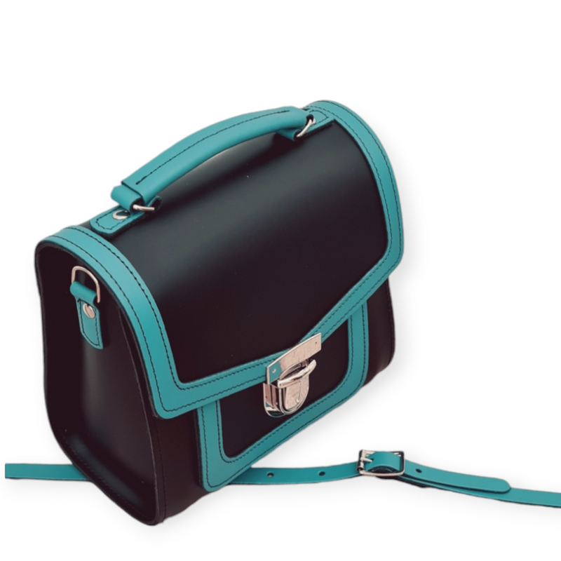 Harmony Handmade Leather Sugarcube Plus Handbag - Teal