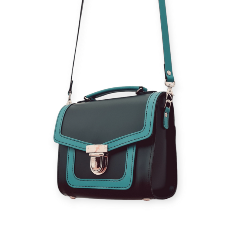 Harmony Handmade Leather Sugarcube Plus Handbag - Teal