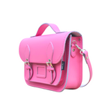 Leather Midi Satchel - Hot Fuchsia Pink