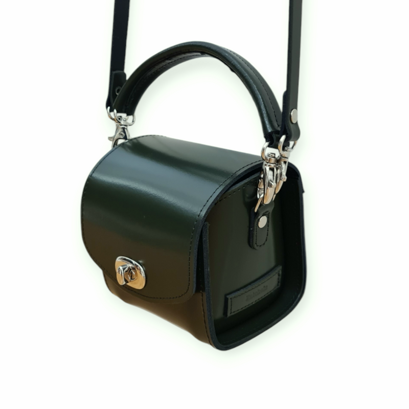 Bauble Handmade High Shine Leather Handbag - Ivy Green