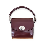 Bauble Handmade High Shine Leather Handbag - Marsala Red