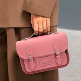 Leather Midi Satchel - Pastel Pink