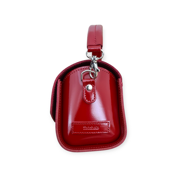 Bauble Handmade High Shine Leather Handbag - Red