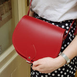 Handmade Leather Saddle Bag - Red