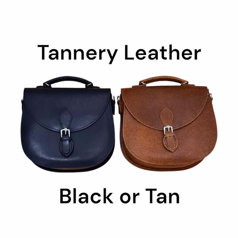 Handmade Tannery Leather Saddle Bag - Black