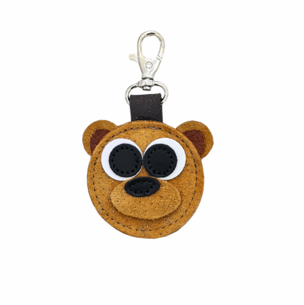 Brown Bear Handmade Tannery Leather Bag Charm