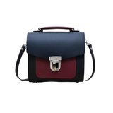 Handmade Leather Two Tone Sugarcube Handbag Black - Oxblood