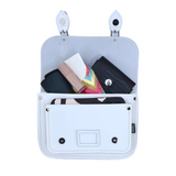 Leather Midi Satchel - White