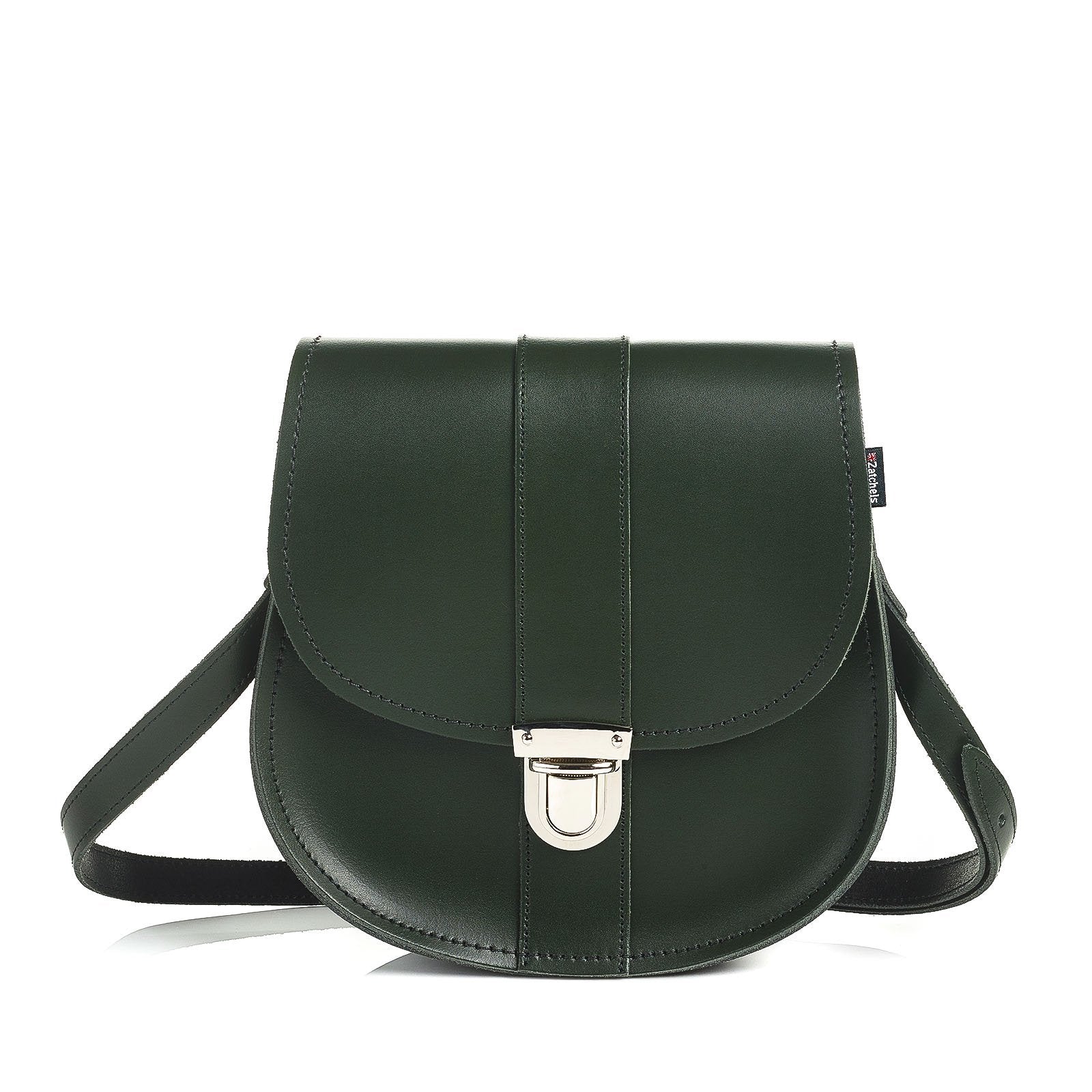 Zatchels Ivy Green Handmade Leather Saddle Bag | UK Made