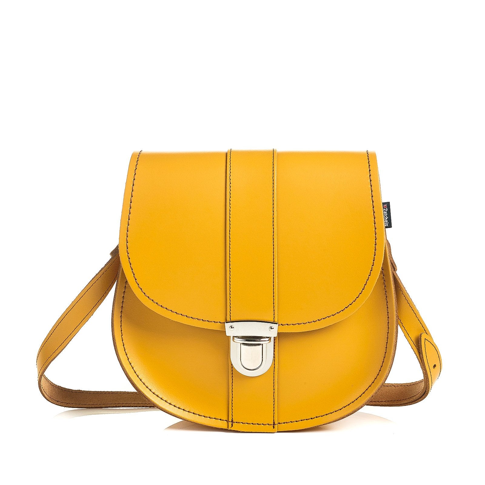 Yellow Ochre Leather Saddle Bag by Zatchels‰ã¢ | 2 Sizes | BUY ONLINE