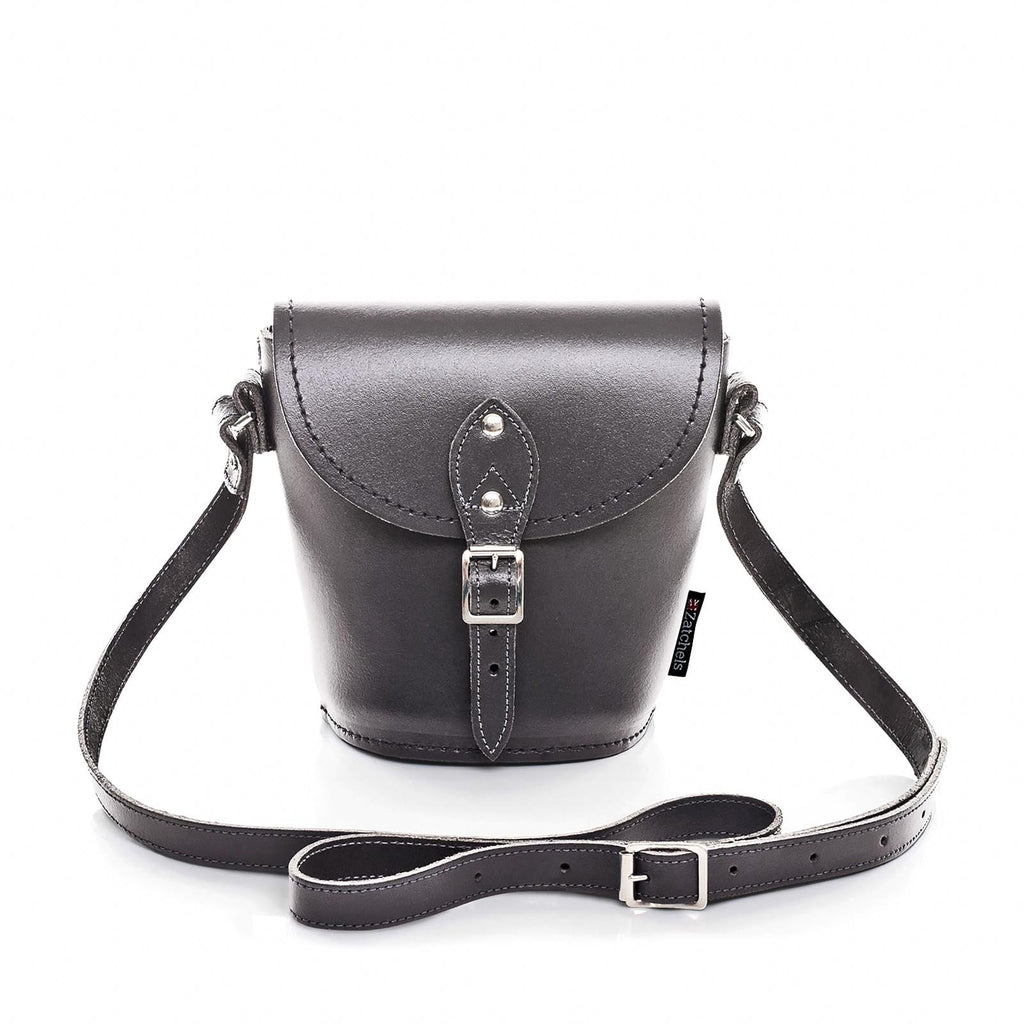 Graphite Leather Barrel Bag Zatchels Lifetime Guarantee