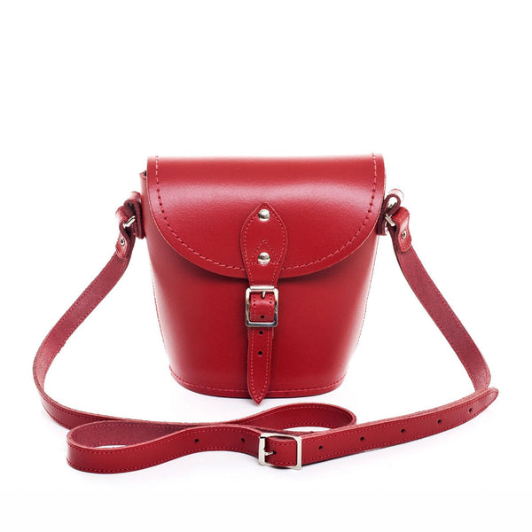 Zatchels Red Leather Barrel Bag Lifetime Guarantee