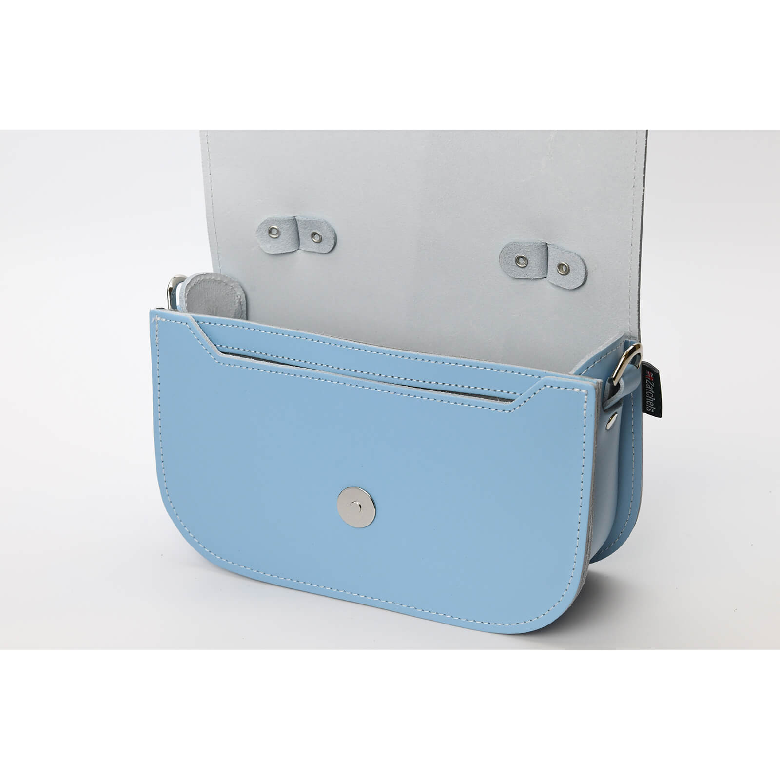 Leather iPhone Purse in online baby blue - hand stitched