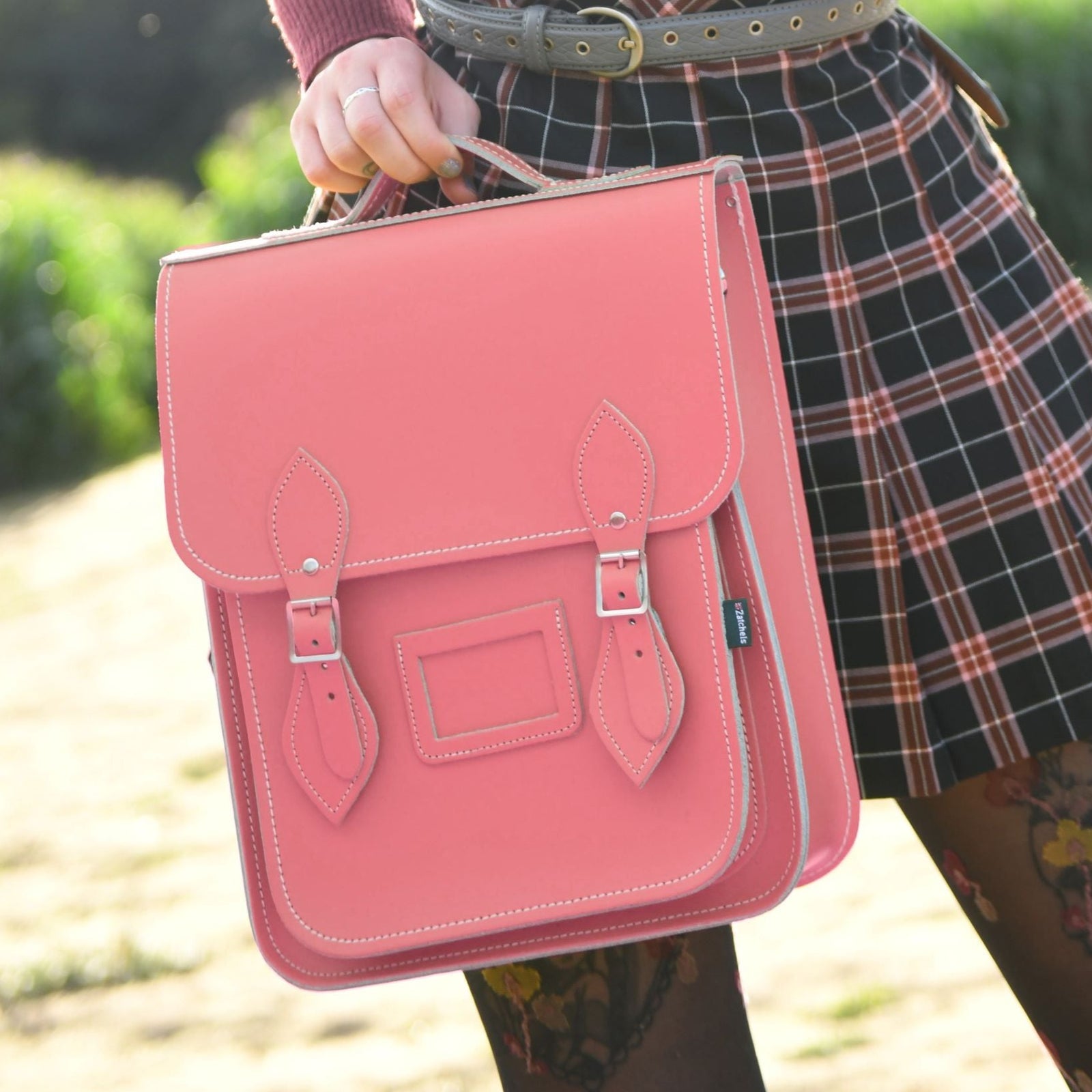 Pink satchel backpack sale