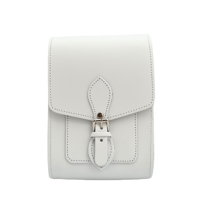 Handmade Leather Festival Phone Bag White Zatchels